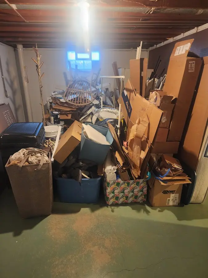 Roll-off dumpster container at job site for 6 Yard Dumpster Rental in Westerville